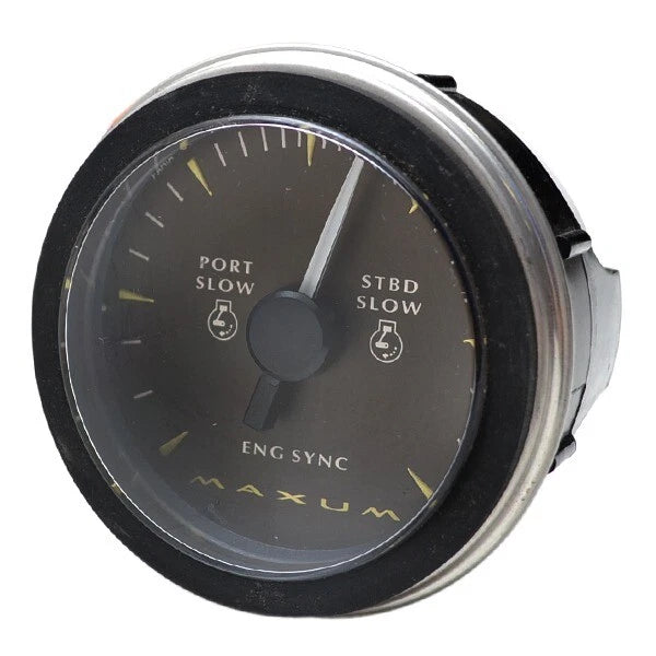 Faria Boat Synchronizer Gauge SY9693A - Maxum 3 1/4 Inch Black