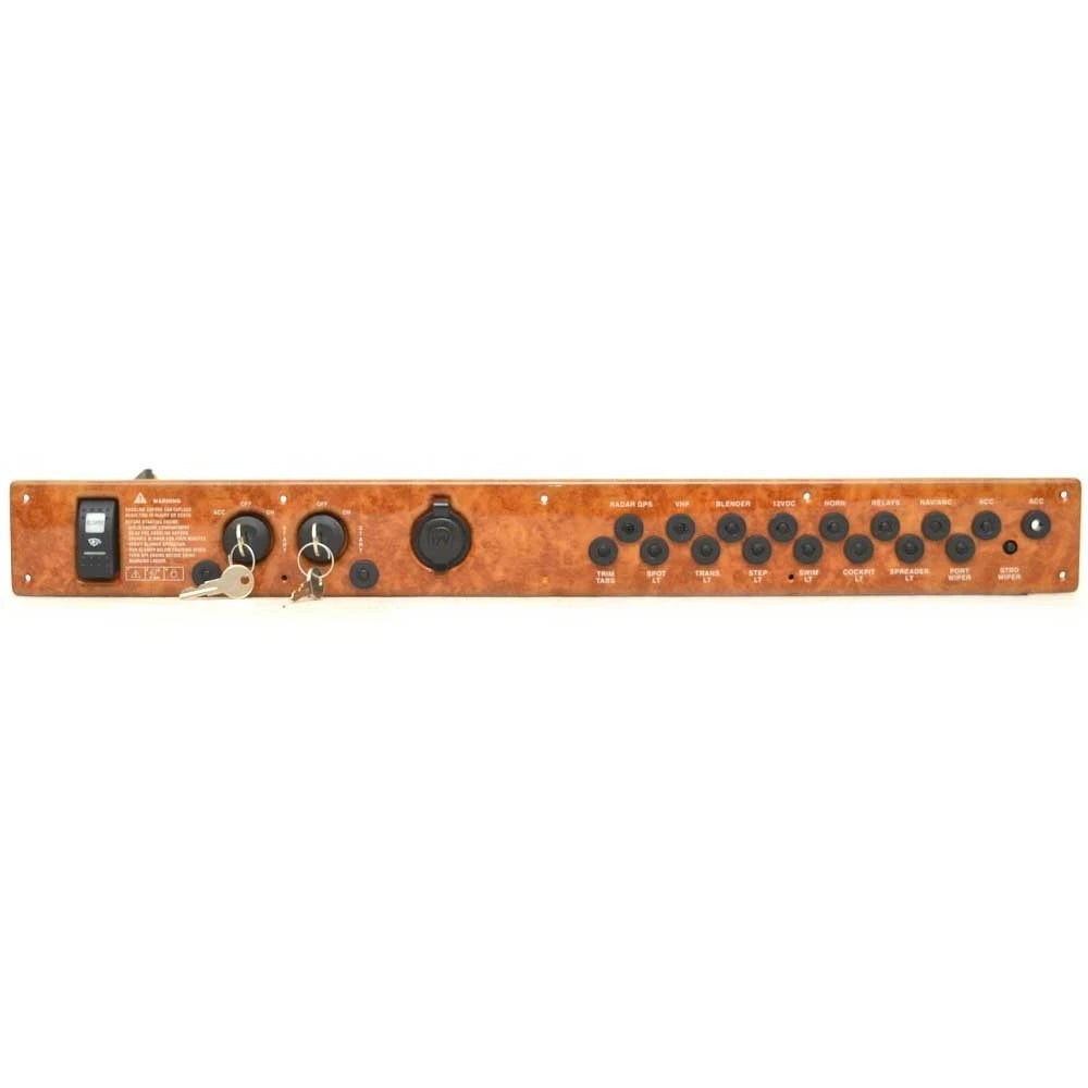 Rinker 360 Express Cruiser Boat Breaker Ignition Panel - Woodgrain