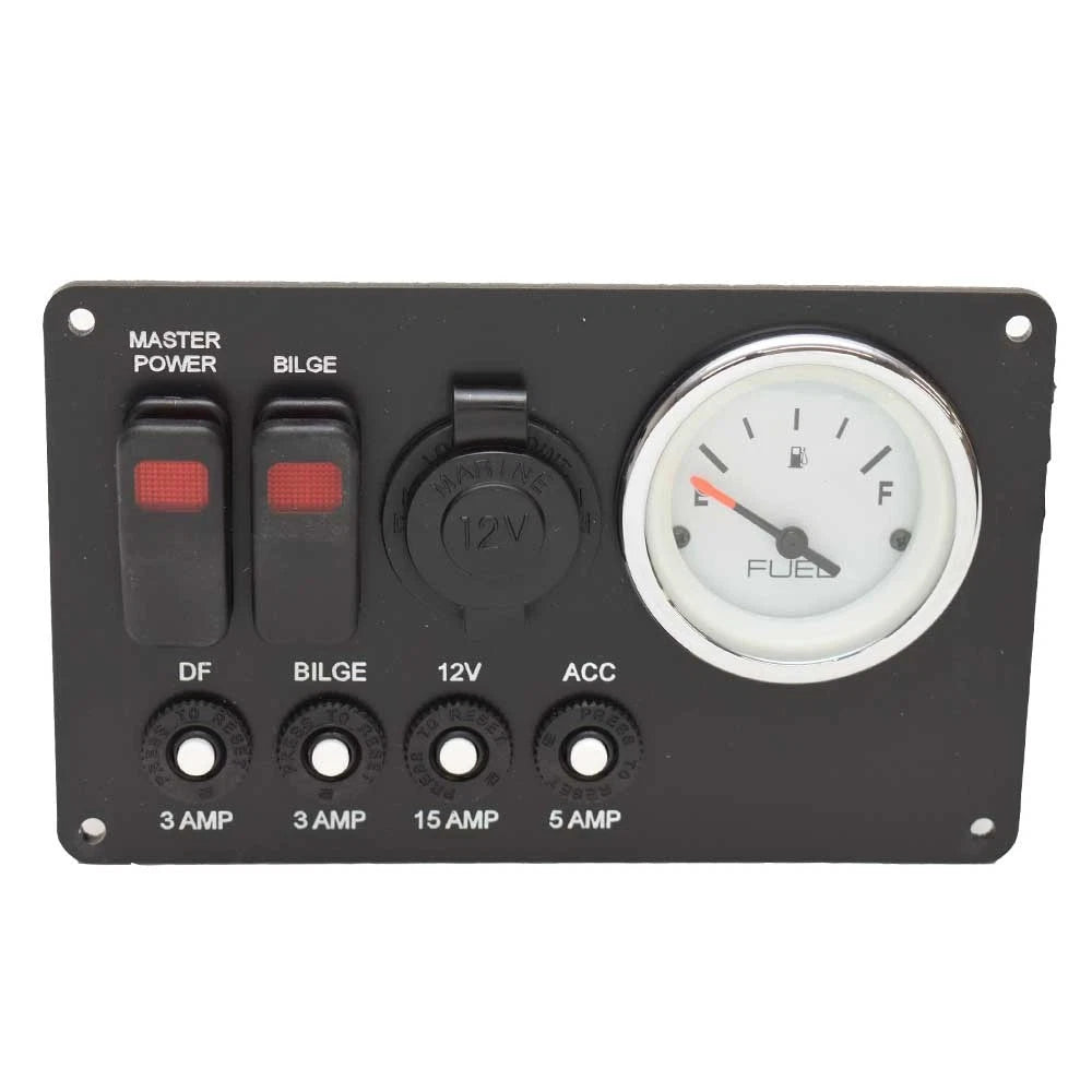 Lund Boat Gauge Switch Panel 2229278 - Black 6 1/2 X 4 Inch Mercury