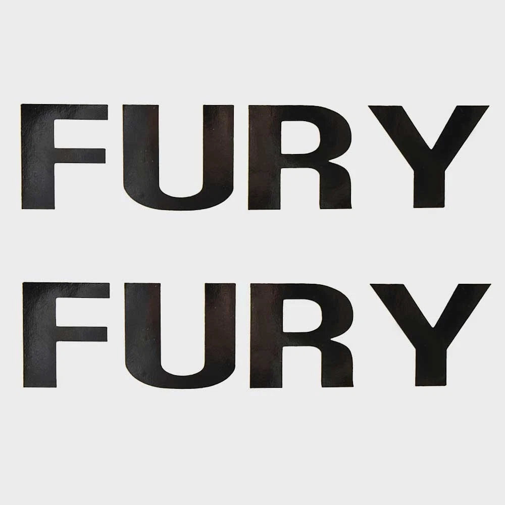 Lund Boat Decals - Fury 6 3/4 X 1 1/2 Inch Black (pair)