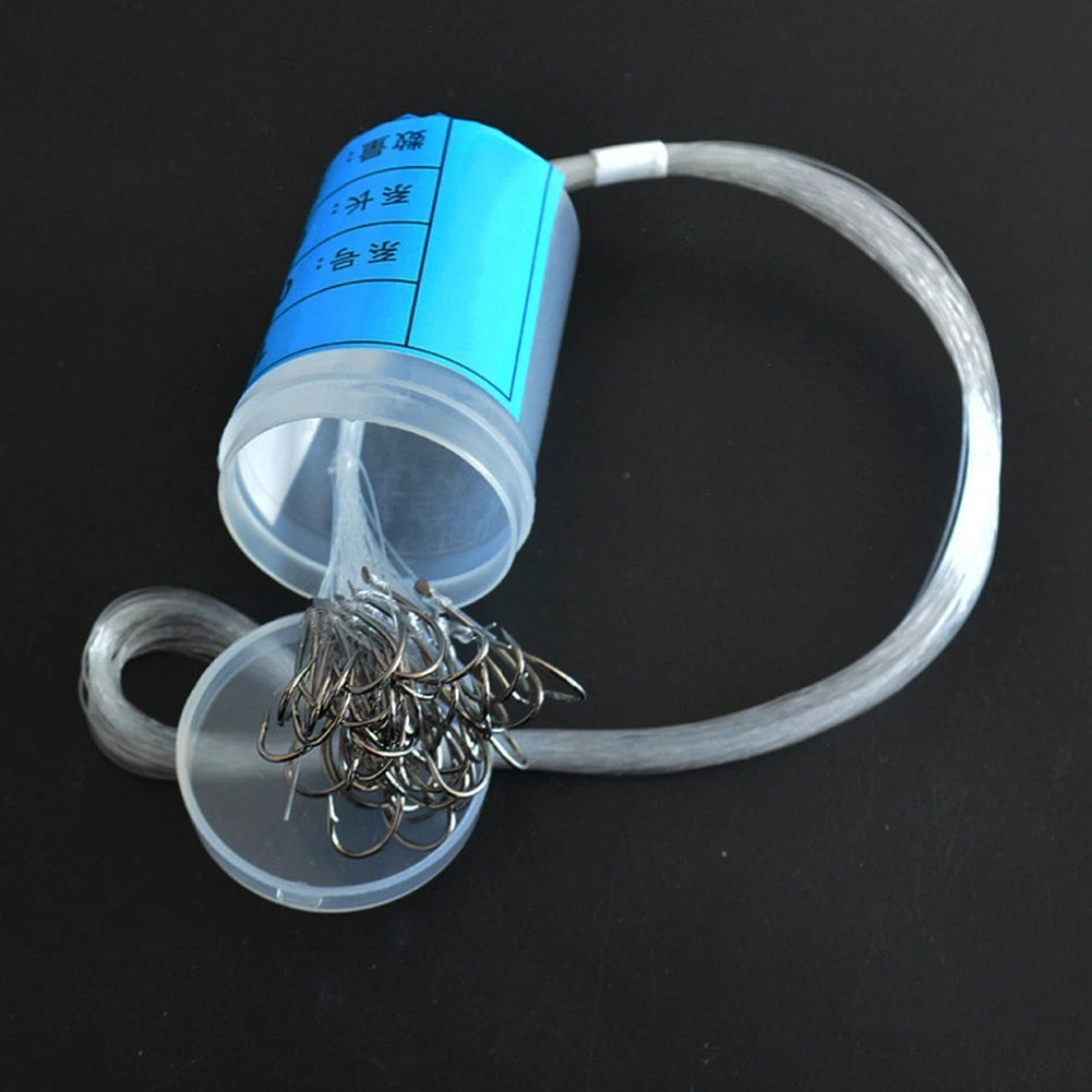 Flattened Body Fish Hook with Line Premium Carp Fishing Tackle Feeder 50pcs