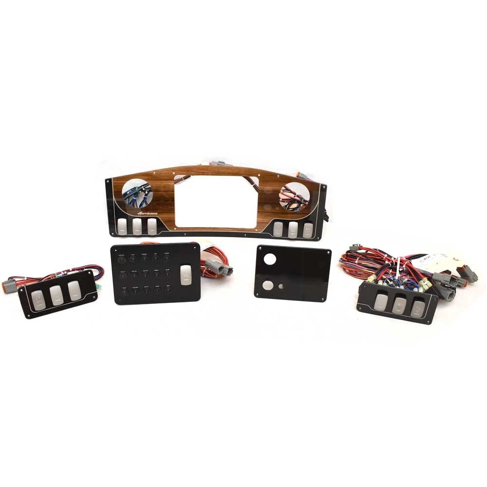Hurricane Boat Dash Panel Set 15067 - Sundeck 2690 Woodgrain Black 5PC