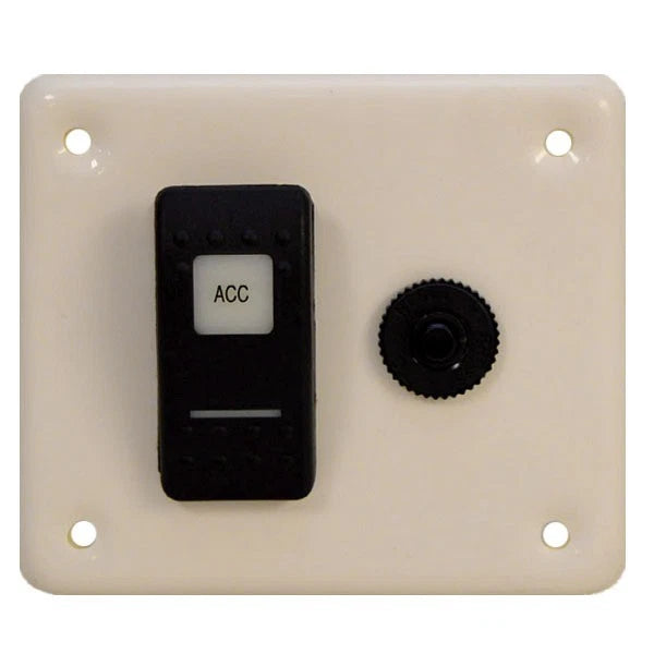 Boat Rocker Switch Panel - White with Acc Switch 10 Amp Breaker