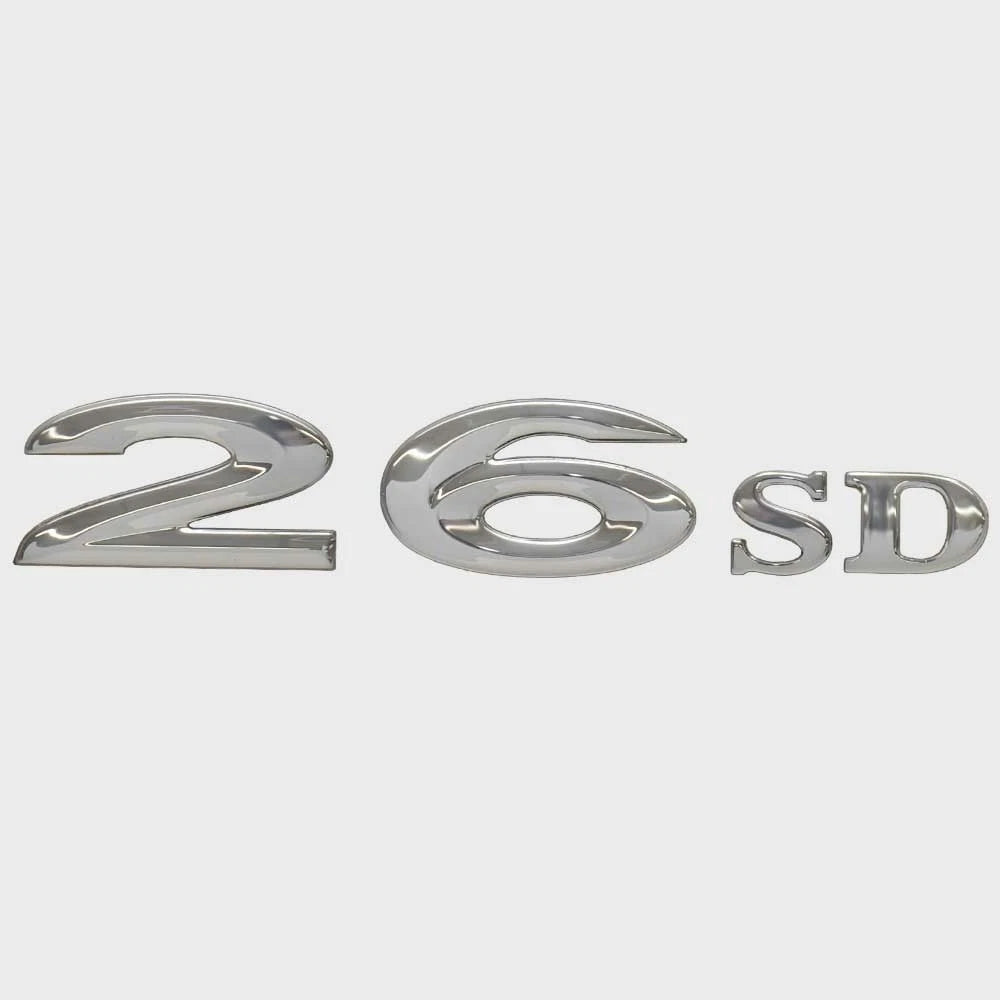 Cobalt Boat Raised Model Decal 452793 - 26SD Mirrored Silver Sticker