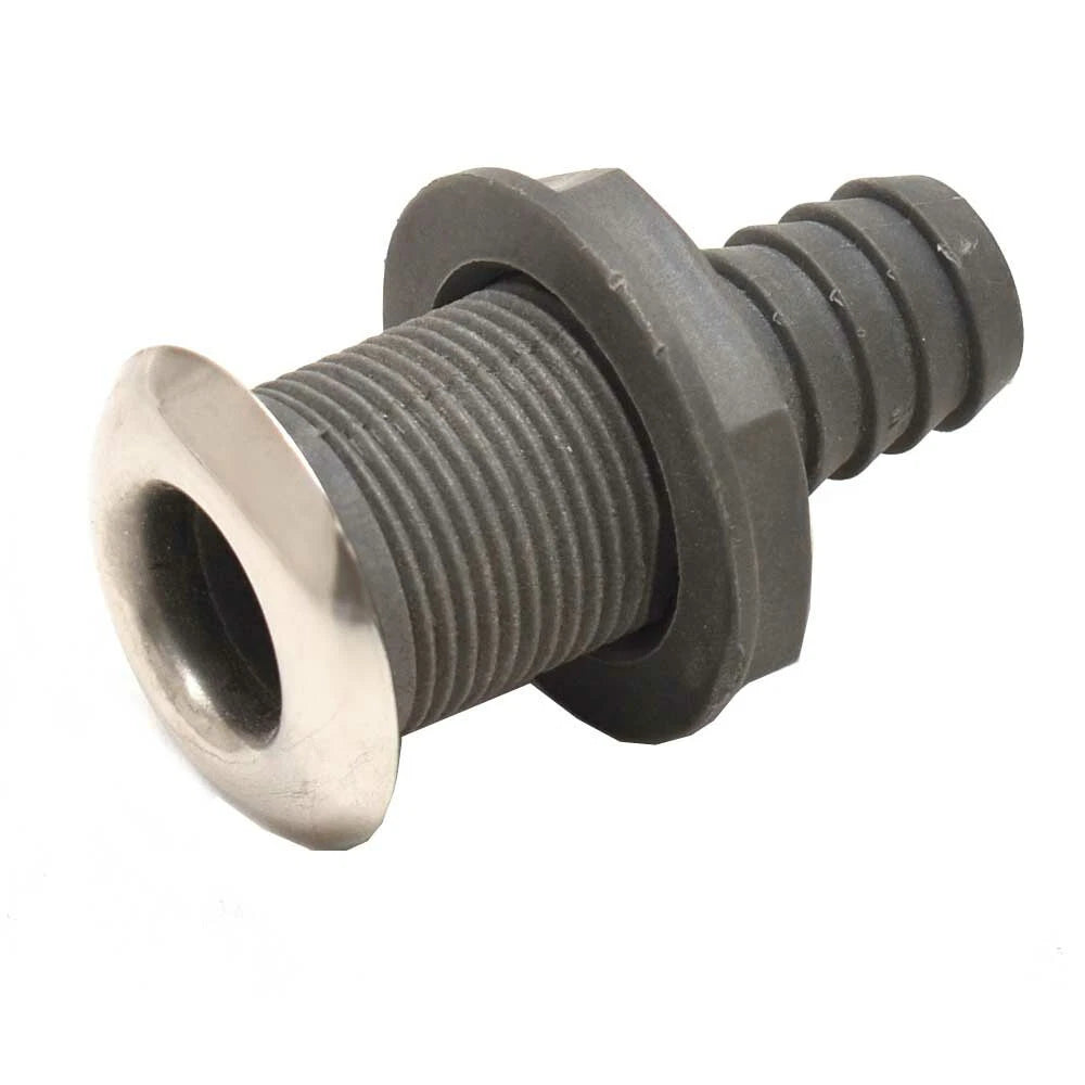Boat Thru Hull Fitting - 5/8 Inch Nylon Stainless