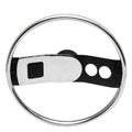 Boat Steering Wheel - Stainless Steel Silver - Black 15 3/4 Inch