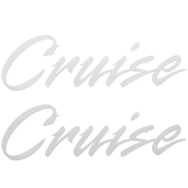 Premier Boat Cruise Decals - 9 1/4 X 2 3/4 Inch White (pair)