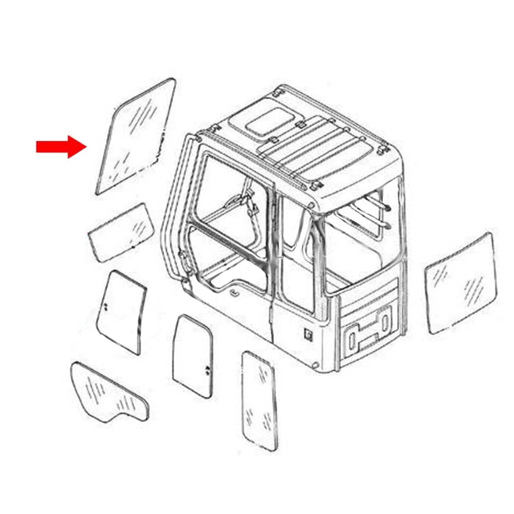 11205633 Front Upper Cab Glass Fits Volvo Excavator EC160C EC210C EC240C