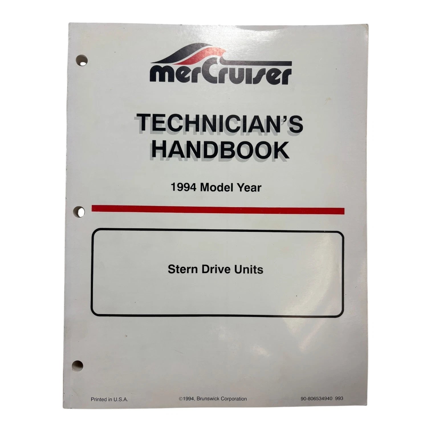 MerCruiser 90-806534940, Stern Drive Units Technician's Handbook (1994)