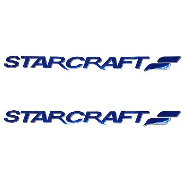 Starcraft Boat Decal - Pacific Blue Silver 38 1/2 X 3 1/4 Inch Pair