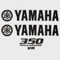 Yamaha Boat Cowling Decals - 350 V8 Four Stroke Black - Silver Stickers (kit)