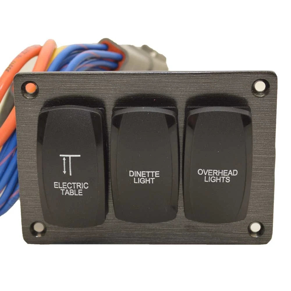 Pacer Marine Boat Switch Panel 574430-02-005 - 3 7/8 X 2 3/4 Inch Black