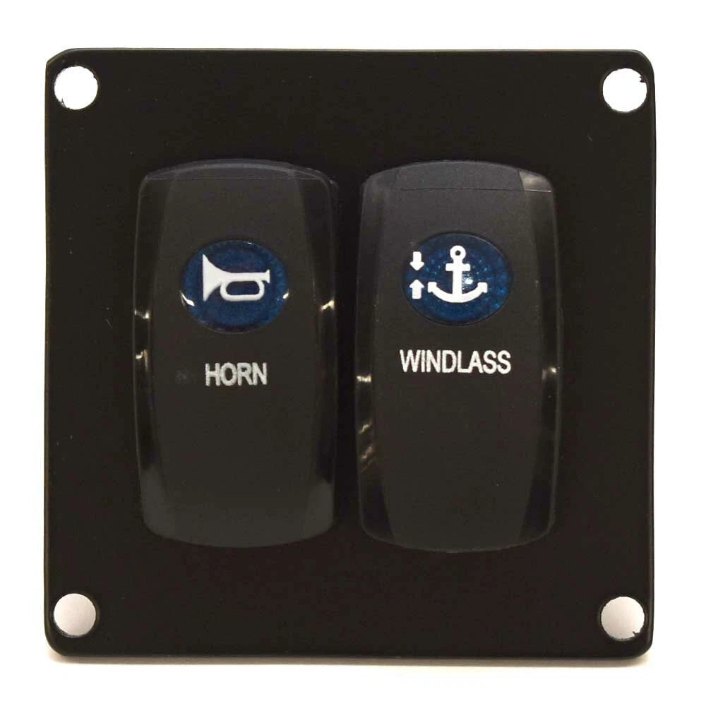 Stingray Boat Switch Panel 240-07206-P - Horn Windlass Black Aluminum
