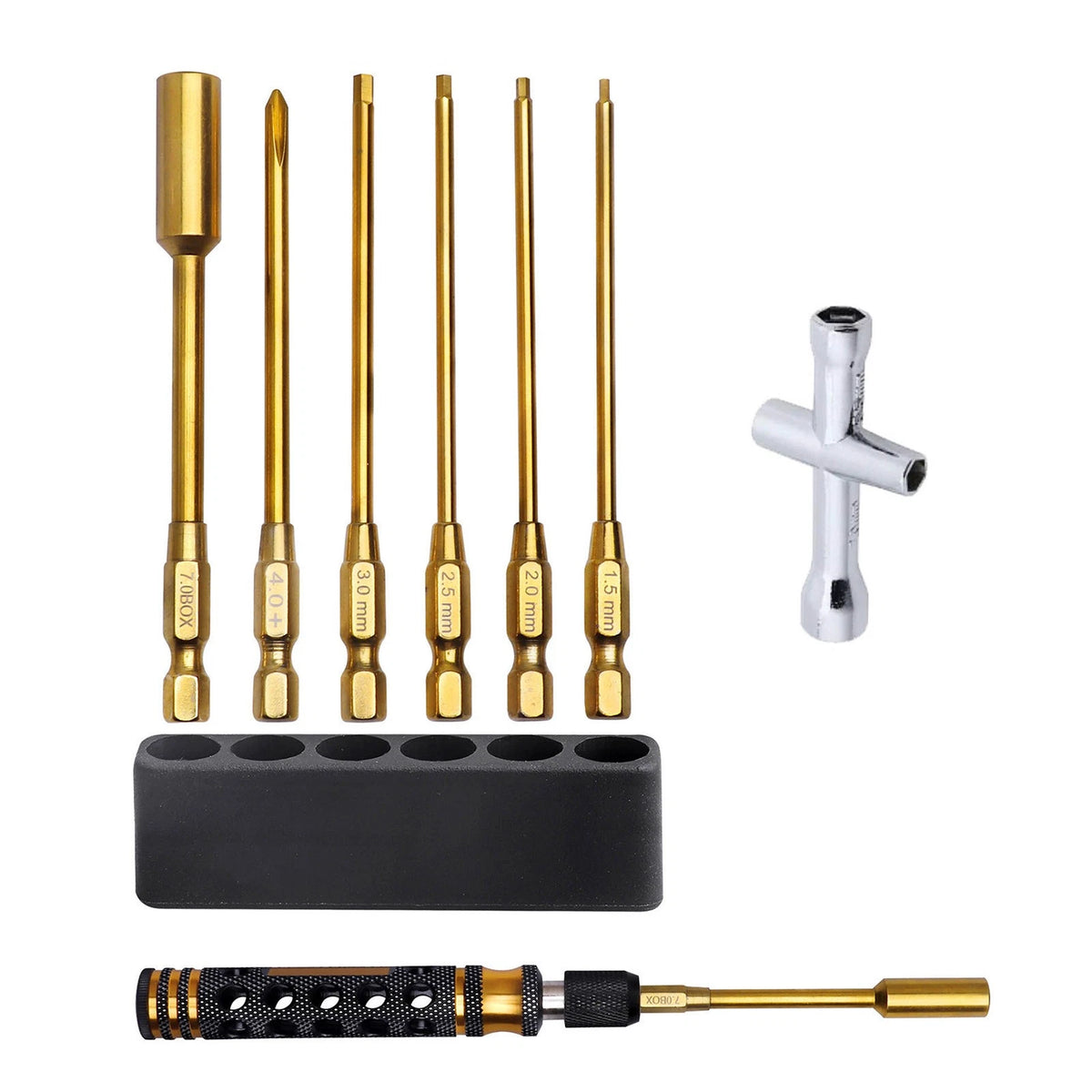 For Axial Redcat HSP RC Hex Tool Kit 1.5-3.0mm Nut Driver and Cross Bit Included
