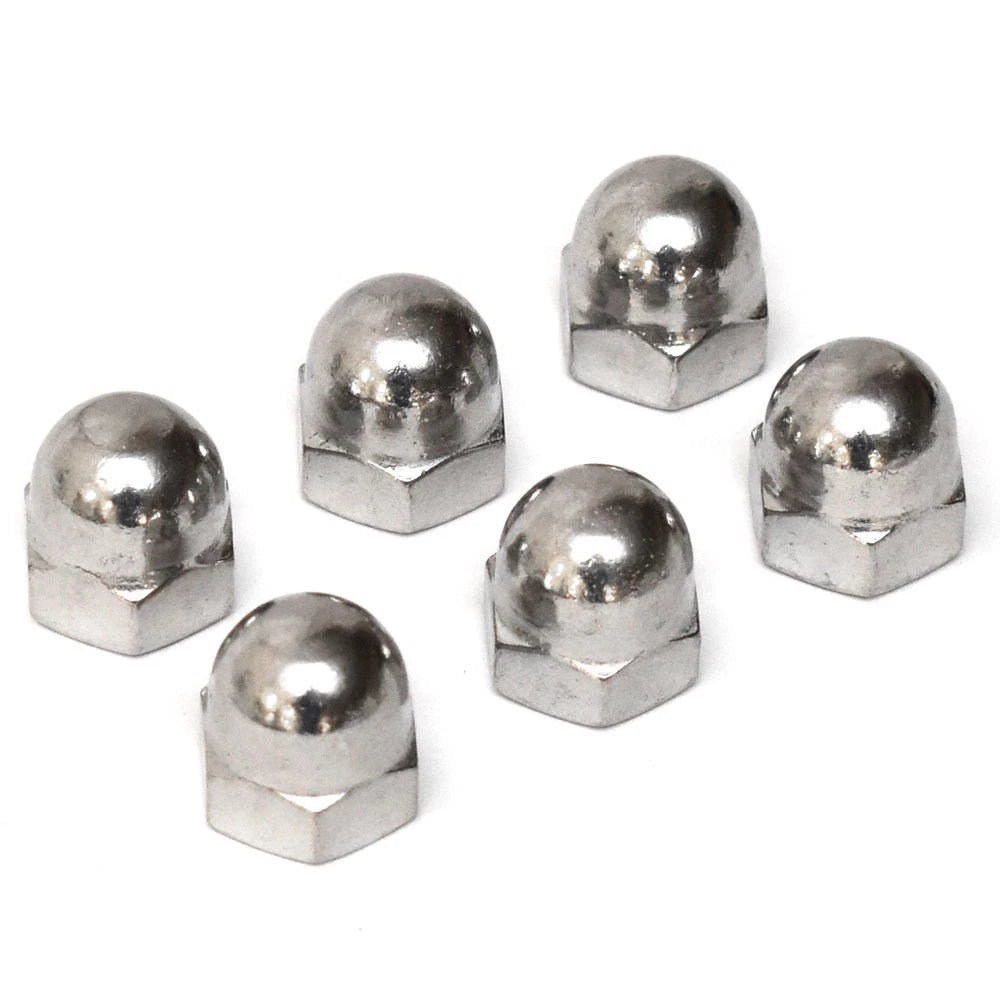 BCP Fasteners Boat Acorn Cap Nuts BCP774 - 1/2 Inch SS (set of 6)
