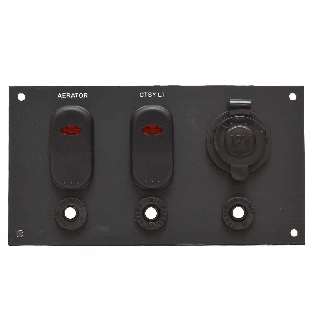 Lowe Boat Switch Panel 2076694 - 6 1/2 X 3 1/2 Inch 12V Black