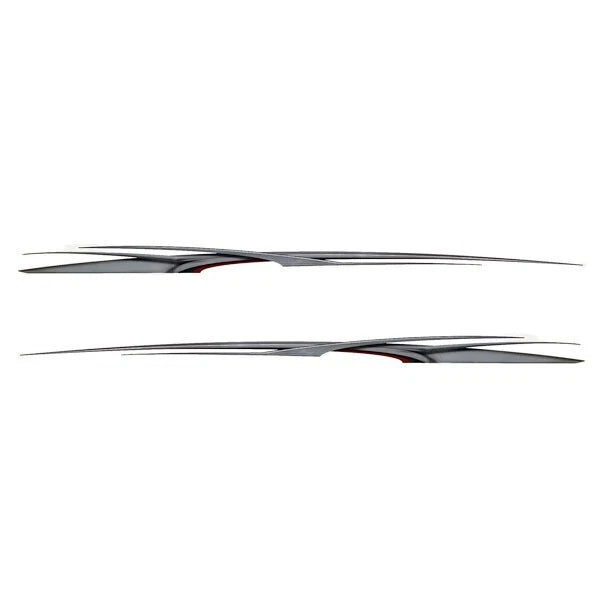 Galaxie Boat Graphic Decal Set - Silver - Red - Black 108 X 5 Inch 2PC