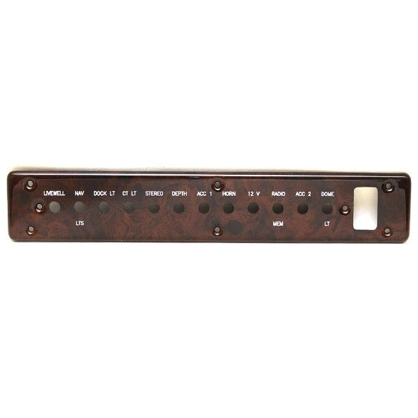 Hurricane Boat Blank Switch Panel 204277 - 14 X 2 1/2 Inch Woodgrain