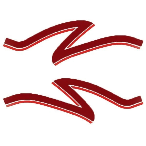 Pontoon Boat Stripe Graphic Decal - 35 X 11 Inch Maroon Red (set of 2)