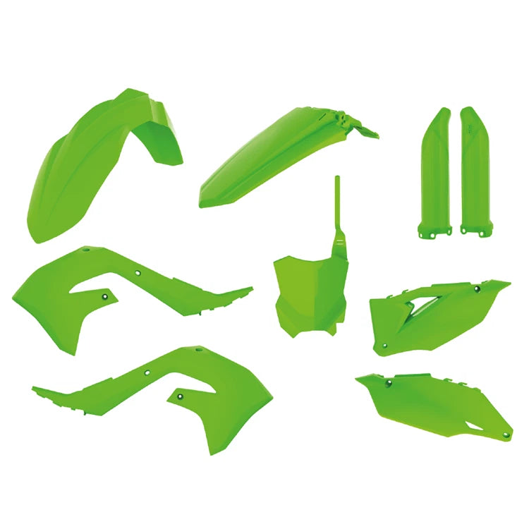 POLISPORT PLASTIC KIT + FORK GUARDS KAWASAKI KX250F 21-24, KX450F 19-23, LIME