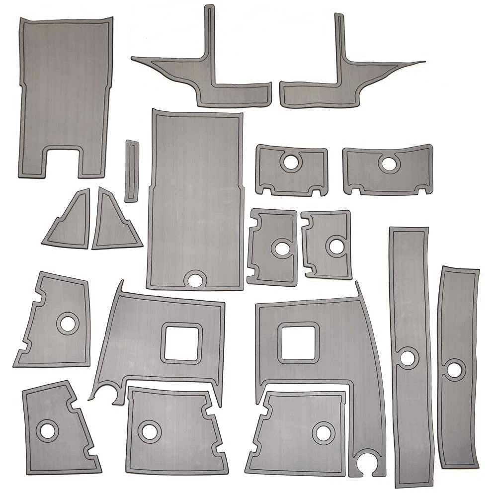 Larson Boat Non-Skid Deck Mats 8137925 - FX 1850 TL Gray Black (19PC)