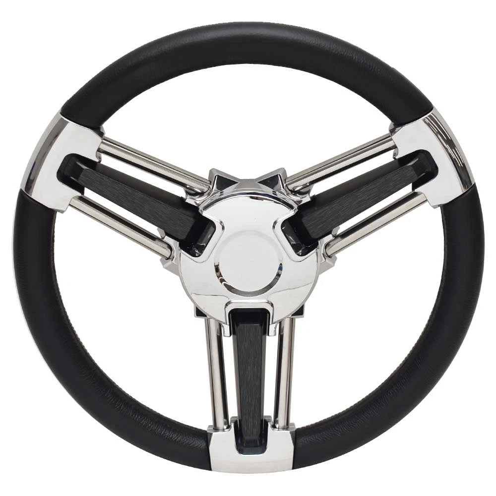 Schmitt Boat Steering Wheel PU1051C1-04 - Burano 14 Inch Brushed - SS