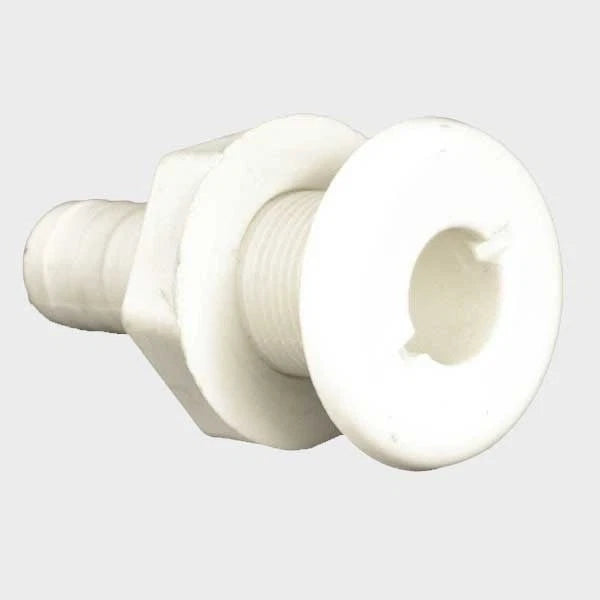 Boat Thru Hull Fitting - 3/4 Inch Off White Plastic
