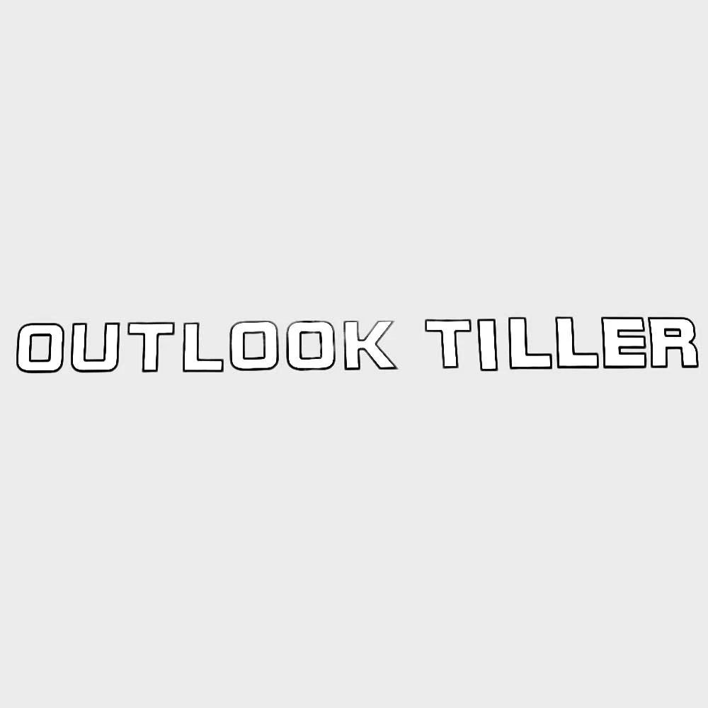 Crestliner Boat Decal 2180436 - Outlook Tiller White Black Sticker