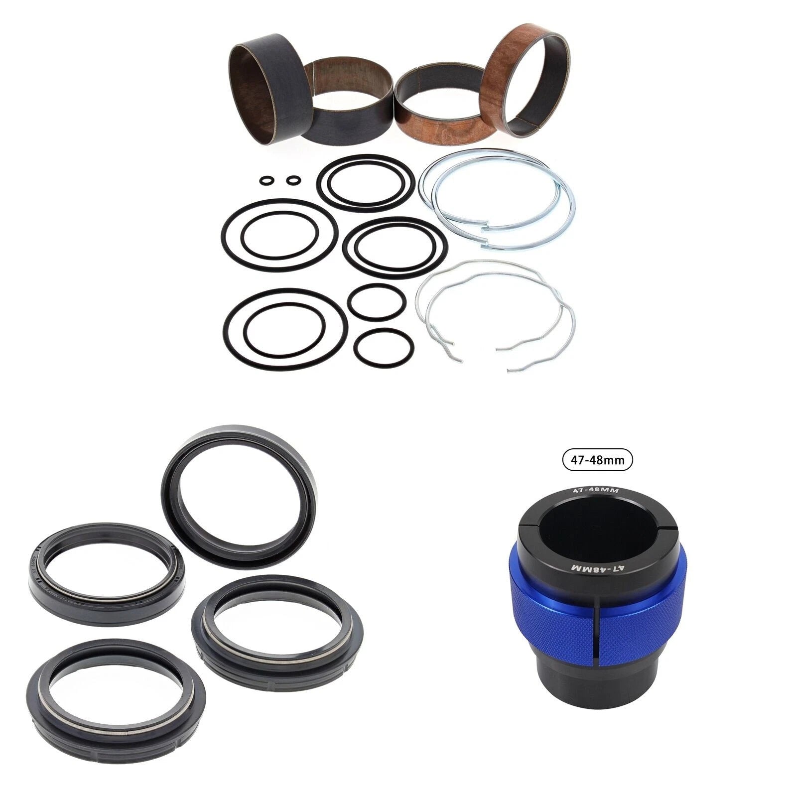 Complete Front Fork Rebuild Kit for Suzuki RMZ450 2013-2014 56- with Driver