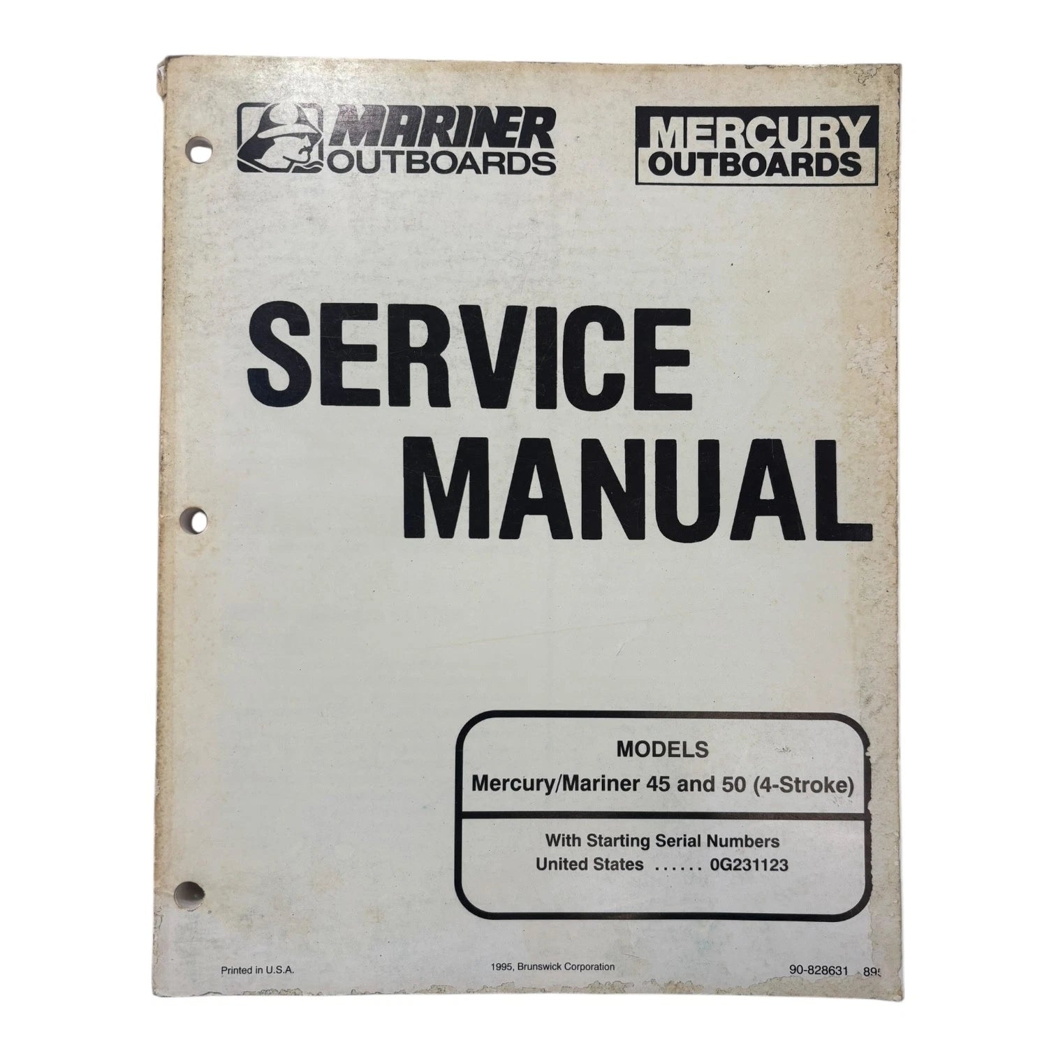 Mercury Mariner Outboards 90-828631, 45/50 4-Stroke Service Manual (1995)