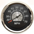 Teleflex Boat Speedometer Gauge 67285 - 3 1/4 Inch Black Silver 70 MPH