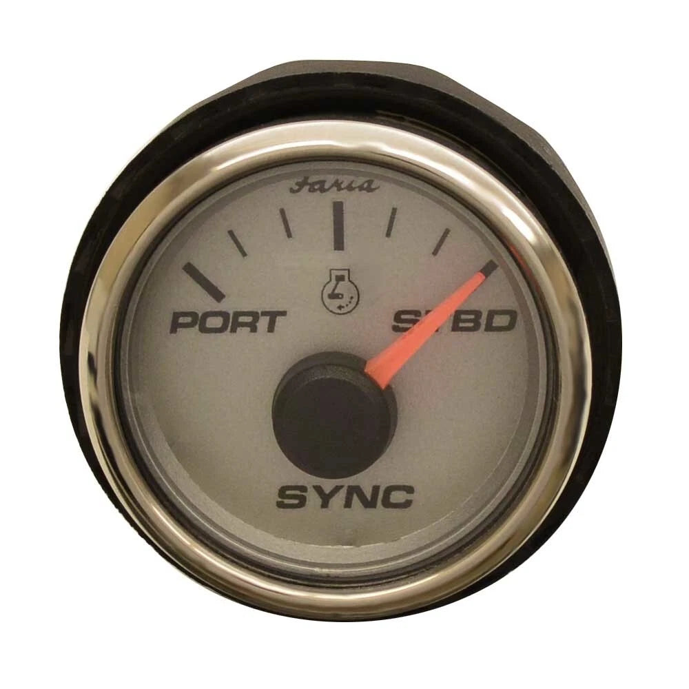 Faria Boat Engine Synchronizer Gauge SYR902A - Diesel 2 Inch Silver