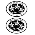 Ultra Low Emission 3 Star California DOT Outboard Graphic Sticker Decal White x2