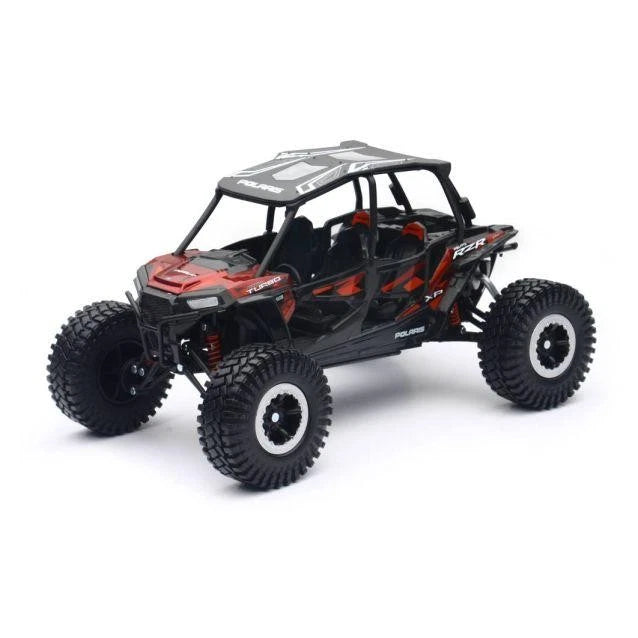 NEWRAY DIE CAST MODEL POLARIS RZR XP 4 TURBO 2017, TITANIUM METALLIC, SCALE 1:18
