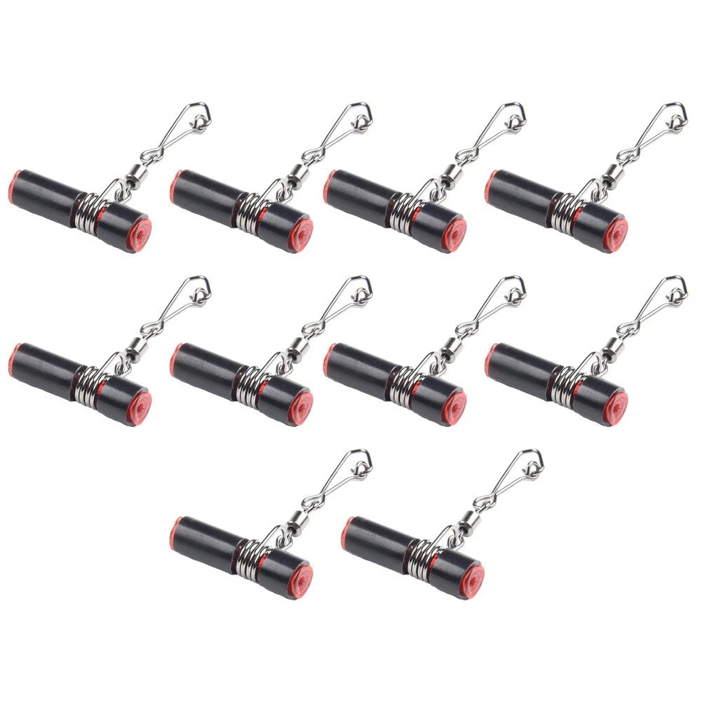 Fishing Sinker Sliders Sinker Slides 10pcs Red+Black Stainless Steel+Plastic