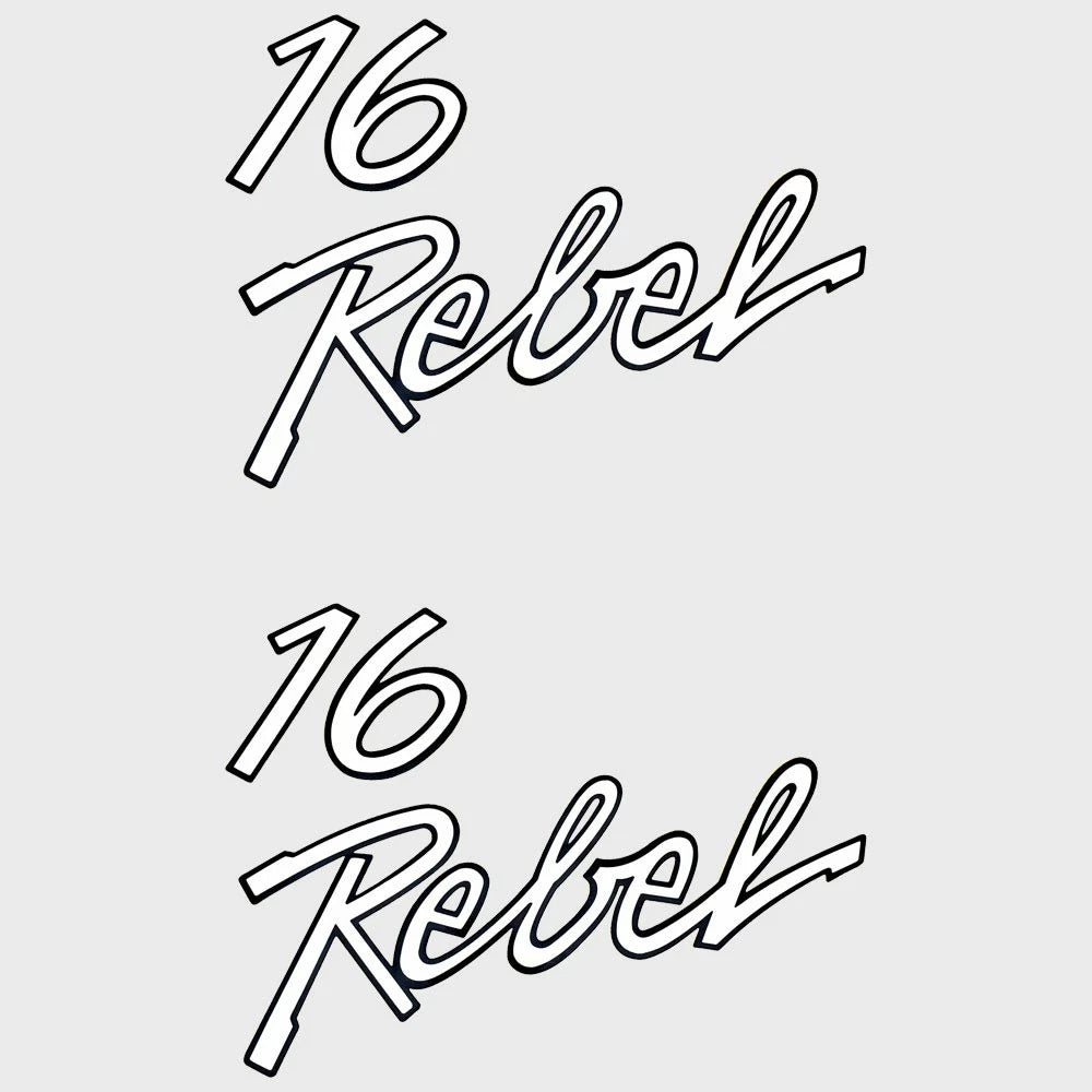 Lund Boat Decal Stickers - 16 Rebel White Black (pair)