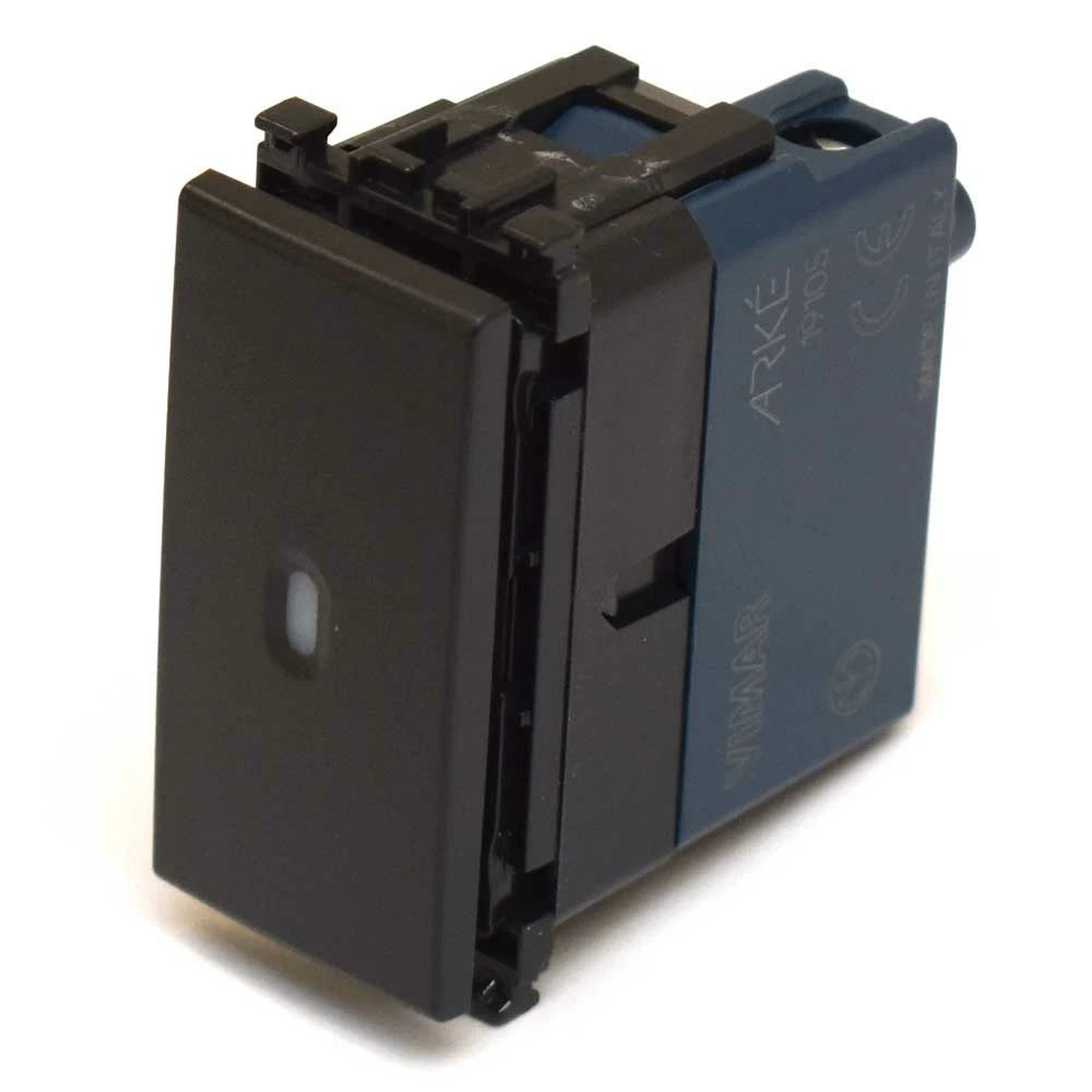 Vimar On/Off Boat Push Switch 19105 - ARKÉ 1P 16AX 250V Dark Gray
