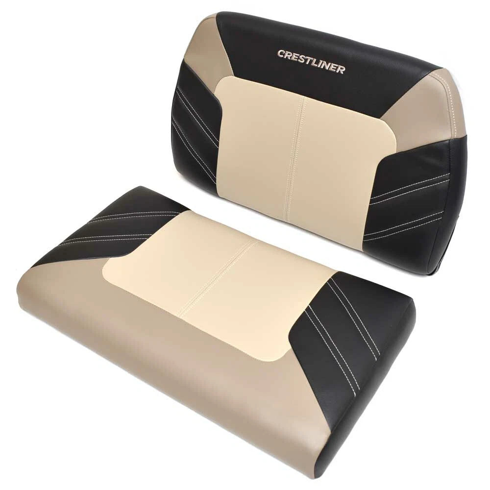 Crestliner Boat Bench Seat Cushions 2279609 - Black - Beige Wise Marine