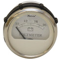 Faria Boat Volt Gauge VP4010A - 2 Inch 12 Volt Heritage Silver Marine