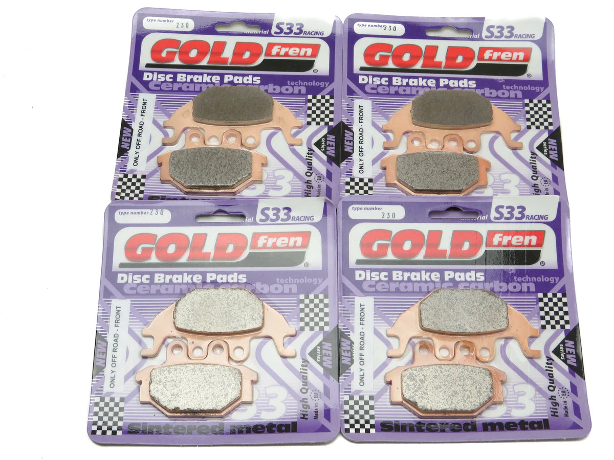 Goldfren S33 Brake Pads Front & Rear for Tgb Avenger 400 Quad (4x2) 2007-2009