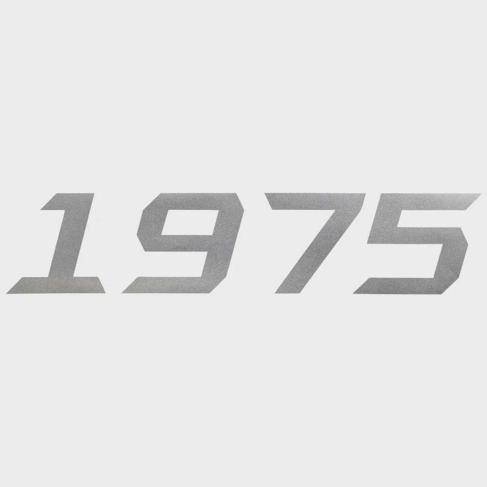 Lund Boat Decal 2339230 - 1975 Metallic Silver Sticker 7 1/2 X 1 5/8 Inch