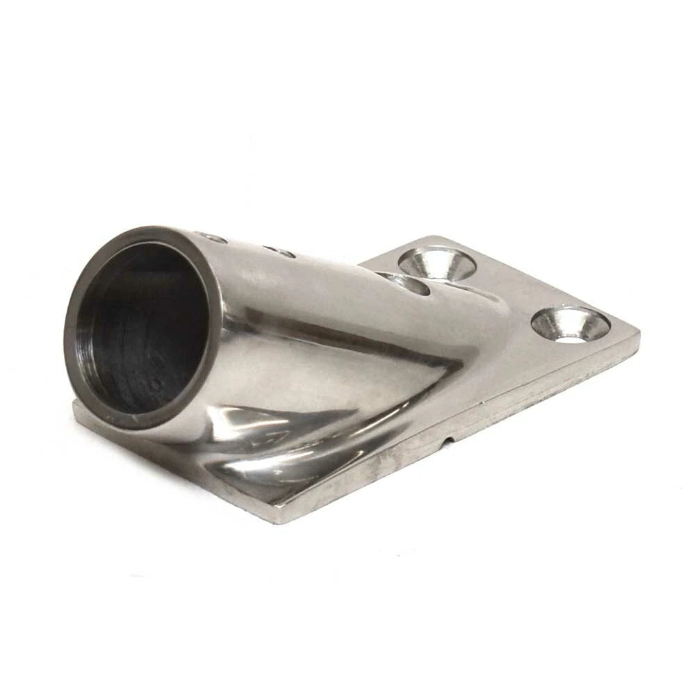 D.Lilly Boat Rail Mount - 1 Inch 30 Degree Rectangle Base Stainless