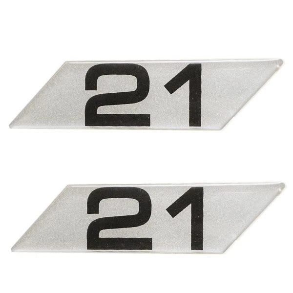 Ranger Boat Raised Decal Stickers 7604009 - 21 Silver - Black (pair)