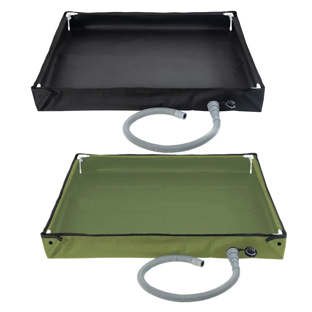 Lightweight Portable Shower Base with Drain Pipe for Camping 80x80x10cm