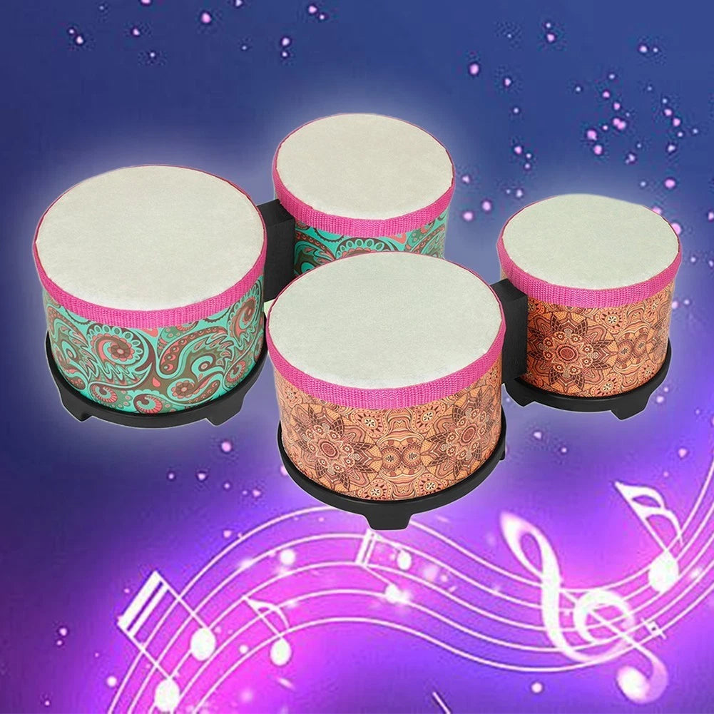 Portable Bongo Drums with Tight Splicing for Stable Sound and Rhythm Education