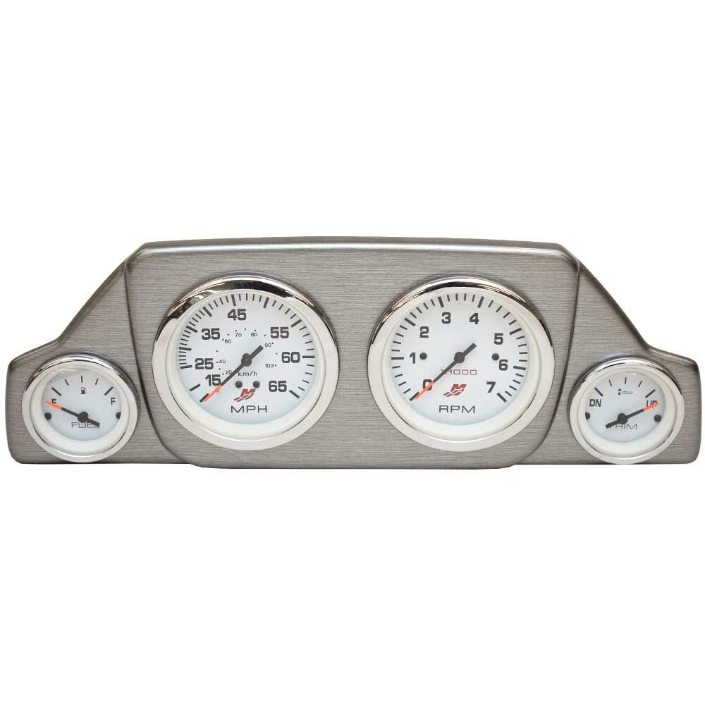 Lund Boat Gauge Dash Panel 2329773 - Glossy Silver 14 1/2 X 5 Inch