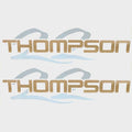 Thompson Boat Decal Sticker - Gold Silver 22 X 6 Inch (pair)