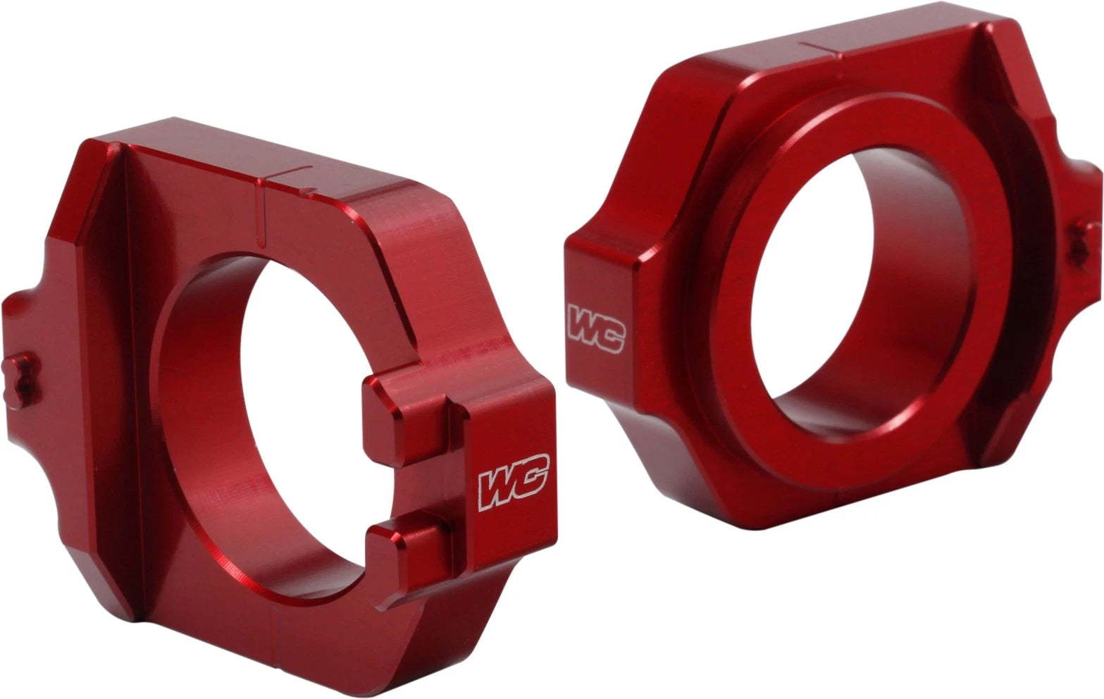 WORKS Axle Blocks Elite Hon Red – Fits Honda CRF450R & CRF250R 2002-2008