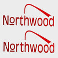 Northwood Pontoon Boat Logo Decals - Red Sticker (pair)
