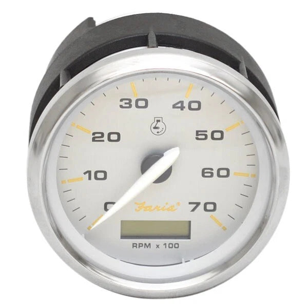 Faria Boat Tachometer Gauge THC056A - 3 1/4 Inch Kronos Silver Mercury